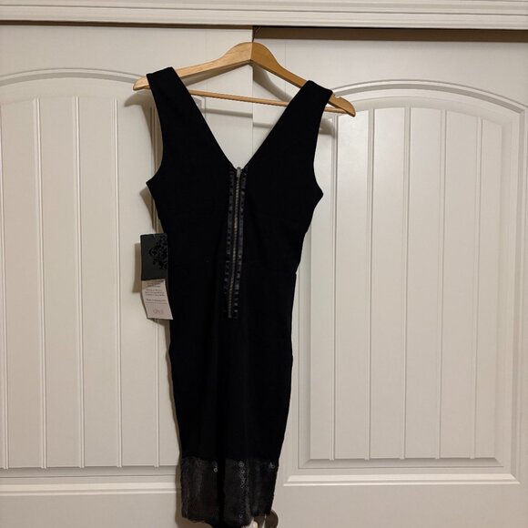 CC Couture Bodycon Dress XS Xtra Small Black Sequin Hem Holiday Party Dress NWOT - Picture 3 of 3